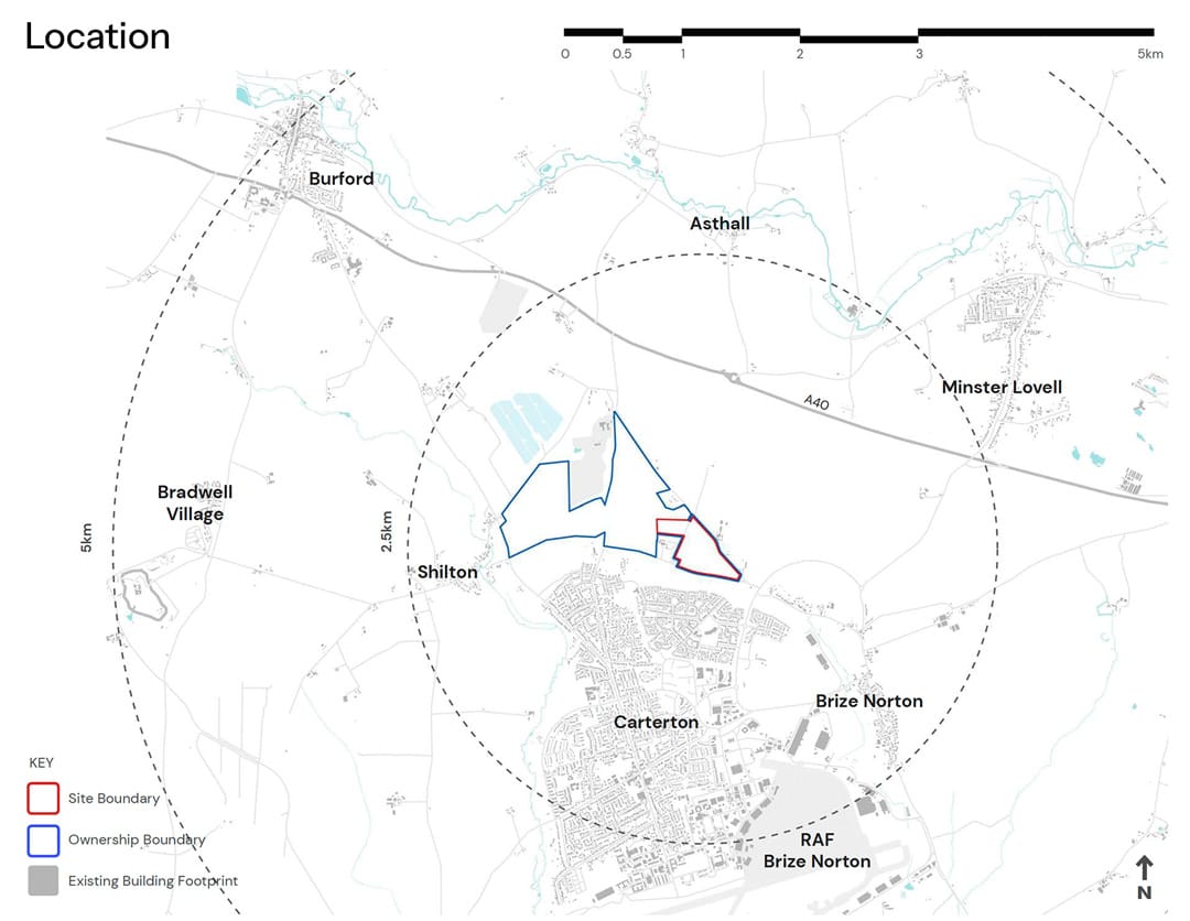 Kilkenny Farm location map, West Oxfordshire
